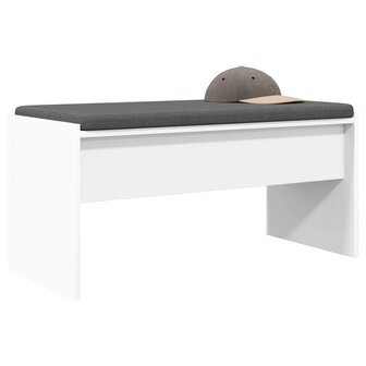 Halbank met kussen Wit 80 x 38 x 46 cm 3