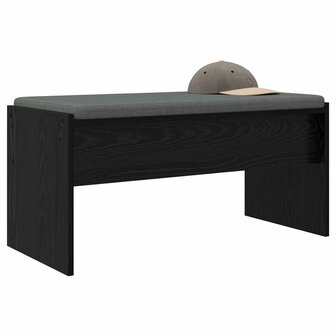 Halbank met kussen Zwart Eiken 80 x 38 x 46 cm 3