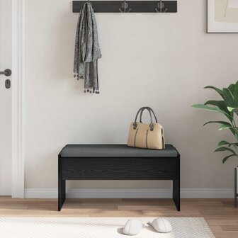Halbank met kussen Zwart Eiken 80 x 38 x 46 cm 4