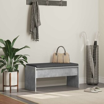 Halbank met kussen Beton Grijs 80 x 38 x 46 cm 1