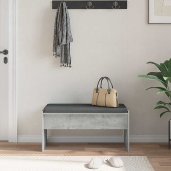Halbank met kussen Beton Grijs 80 x 38 x 46 cm 4