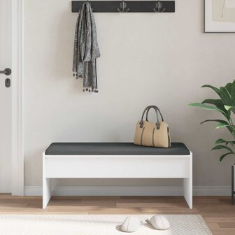 Halbank met kussen Wit 100 x 38 x 46 cm 4