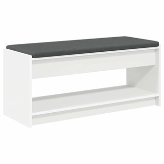 Halbank met kussen met plank met opslag Wit 100 x 38 x 46 cm 2