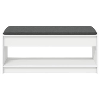 Halbank met kussen met plank met opslag Wit 100 x 38 x 46 cm 5
