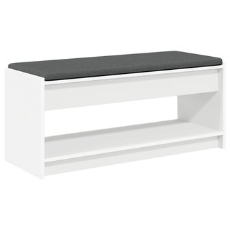 Halbank met kussen met plank met opslag Wit 100 x 38 x 46 cm 7