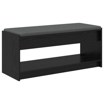 Halbank met kussen met plank Zwart Eiken 100 x 38 x 46 cm 2