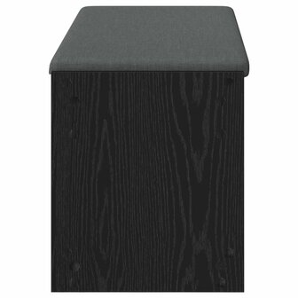 Halbank met kussen met plank Zwart Eiken 100 x 38 x 46 cm 6
