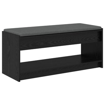 Halbank met kussen met plank Zwart Eiken 100 x 38 x 46 cm 7