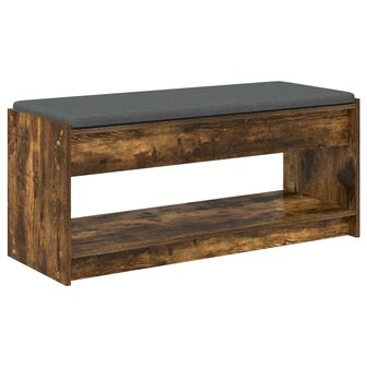 Halbank met kussen met plank Gerookt eiken 100 x 38 x 46 cm 7
