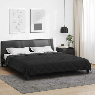 Zomerdekbed Zwart en Anthraciet 200 x 200 cm Microvezel 4