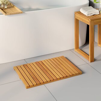Badmat Effen Bruin 60 x 40 cm Hout 1