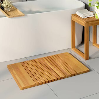 Badmat Effen Bruin 59 x 40 cm Hout 1