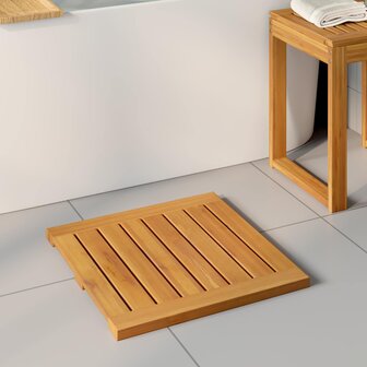 Badmat Effen Bruin 50 x 50 cm Hout 1