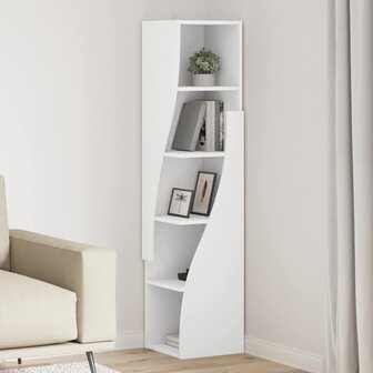 Hoekkast Wit 32x32x140cm Bewerkt hout 1
