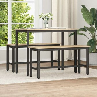 Eetbank 2 pcs Sonoma Eiken 100 x 32,5 x 48,5 cm 1