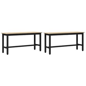 Eetbank 2 pcs Sonoma Eiken 100 x 32,5 x 48,5 cm 2