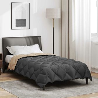 Winter Dekbed Antraciet en Taupe 220 x 135 cm Microfiber 1