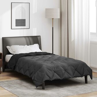 Zomer Dekbed Zwart en Anthraciet 200 x 140 cm Microfiber 1