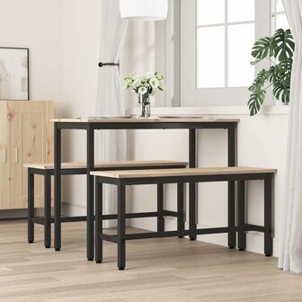 Eetbanken 2 pcs Naturel 100 x 32,5 x 49 cm Massief grenenhout 3