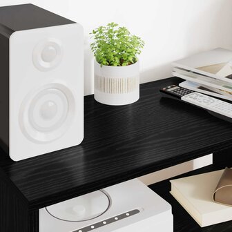 TV-kast Zwart Eiken 60 x 30 x 40 cm Bewerkt hout 4