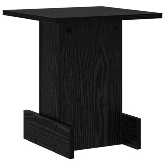 Bijzettafel Zwart Eiken 35,5 x 35 x 40 cm Bewerkt hout 2