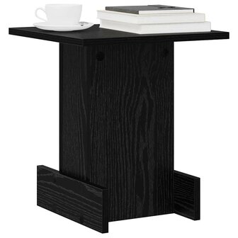 Bijzettafel Zwart Eiken 35,5 x 35 x 40 cm Bewerkt hout 3