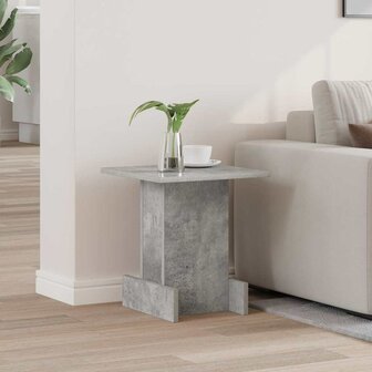 Bijzettafel Beton Grijs 35,5 x 35 x 40 cm Bewerkt hout 1