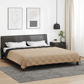 Zomer Dekbed Zwart en Taupe 200 x 200 cm Microfiber 4