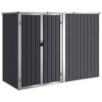 Tuinschuur 225x89x161 cm gegalvaniseerd staal antracietkleurig 2