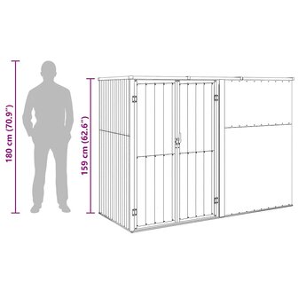Tuinschuur 225x89x161 cm gegalvaniseerd staal antracietkleurig 8
