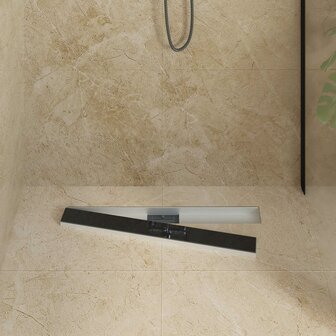 Doucheafvoer met Glazen Deksel Zwart 80 cm Roestvrij staal 304 3