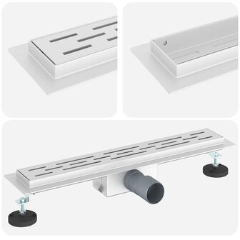 Doucheafvoer met Lijndesign Zilver 50 cm Roestvrij staal 304 2