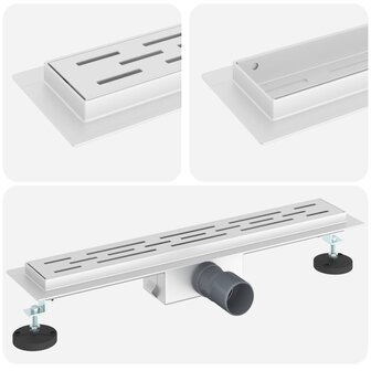 Doucheafvoer met Lijndesign Zilver 60 cm Roestvrij staal 304 2