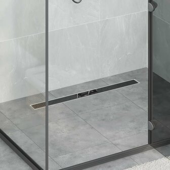 Doucheafvoer Glasdeksel met 360&deg; Sifon Zwart 80 cm 1