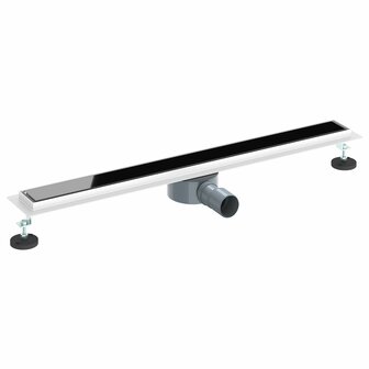 Doucheafvoer Glasdeksel met 360&deg; Sifon Zwart 80 cm 2
