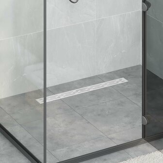 Doucheafvoer Glasdeksel met 360&deg; Sifon Zilver 70 cm 1