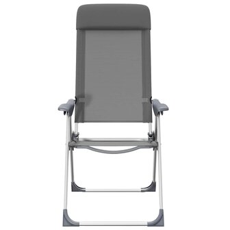 Campingstoelen 2 st inklapbaar aluminium grijs 5
