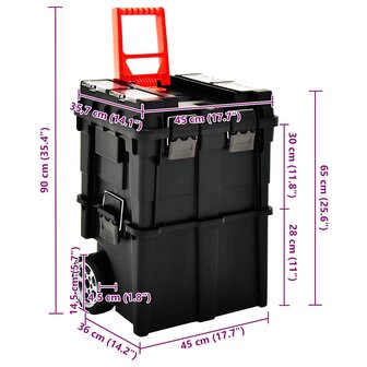 Gereedschapstrolley met handvat 45x36x90 cm 7