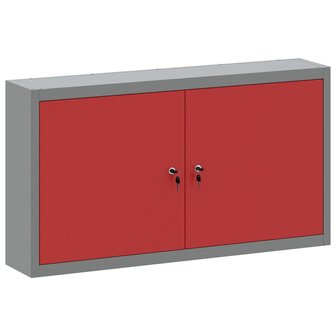 Gereedschapskast met plank Rood en Grijs 50 x 20 x 55 cm 2