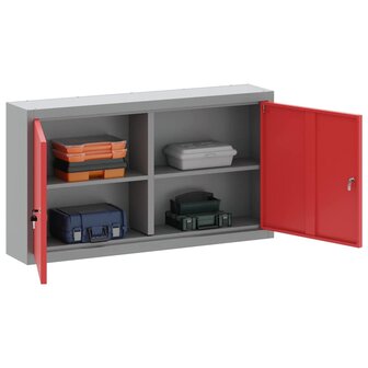 Gereedschapskast met plank Rood en Grijs 50 x 20 x 55 cm 3