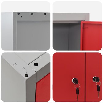 Gereedschapskast met plank Rood en Grijs 50 x 20 x 55 cm 9