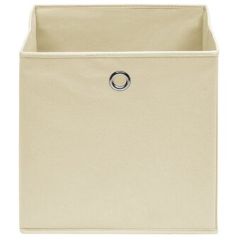 Opbergboxen 4 st 28x28x28 cm nonwoven stof cr&egrave;mekleurig 3