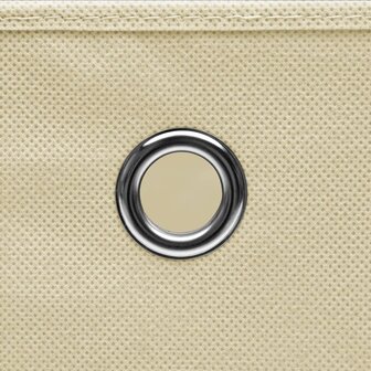 Opbergboxen 4 st 28x28x28 cm nonwoven stof cr&egrave;mekleurig 4