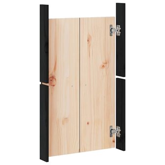 Kastdeurtjes voor buitenkeuken MEPPEL  2 st 50x9x82 cm grenenhout zwart 7