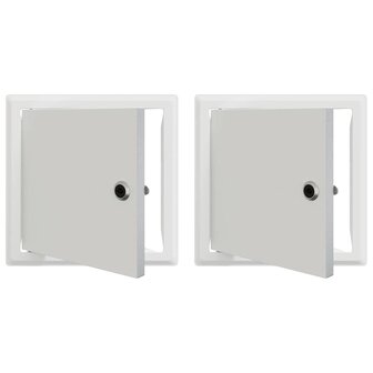 Toegangs paneel 2 pcs Wit 23 x 23 x 3 cm Staal 2