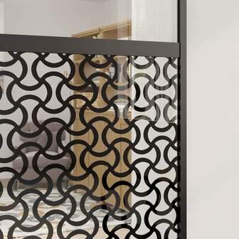 Glazen deur Fretwerk Zwart 90 x 2 x 205 cm Aluminium 4