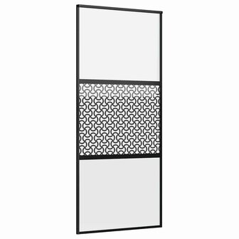 Glazen deur Fretwerk Zwart 90 x 2 x 205 cm Aluminium 2