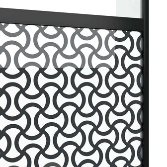 Glazen deur Fretwerk Zwart 90 x 2 x 205 cm Aluminium 5