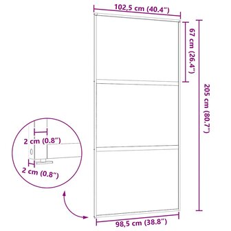 Glazen deur Fretwerk Zwart 90 x 2 x 205 cm Aluminium 7