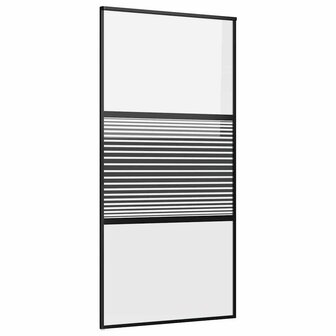 Glazen deur Gestreept Zwart 90 x 2 x 205 cm Aluminium 2